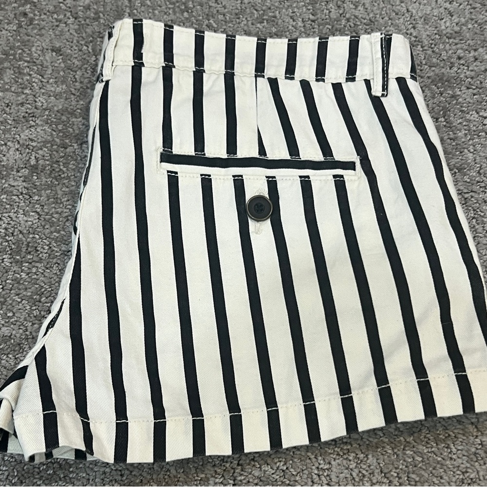 Forever 21 Black and White Bermuda Shorts with Striking Stripes